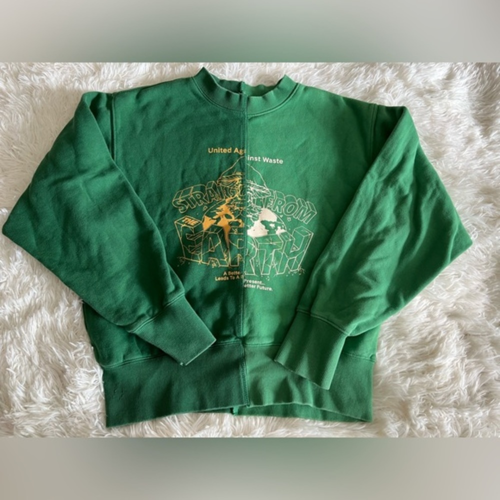 John Boyega Edition H&M Green Two Toned Sweatshirt Size